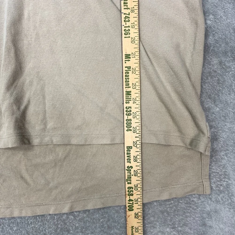 Orvis Men’s Large Shooting Shirt Hunting Beige Hook And Loop Chest Pad Button Up